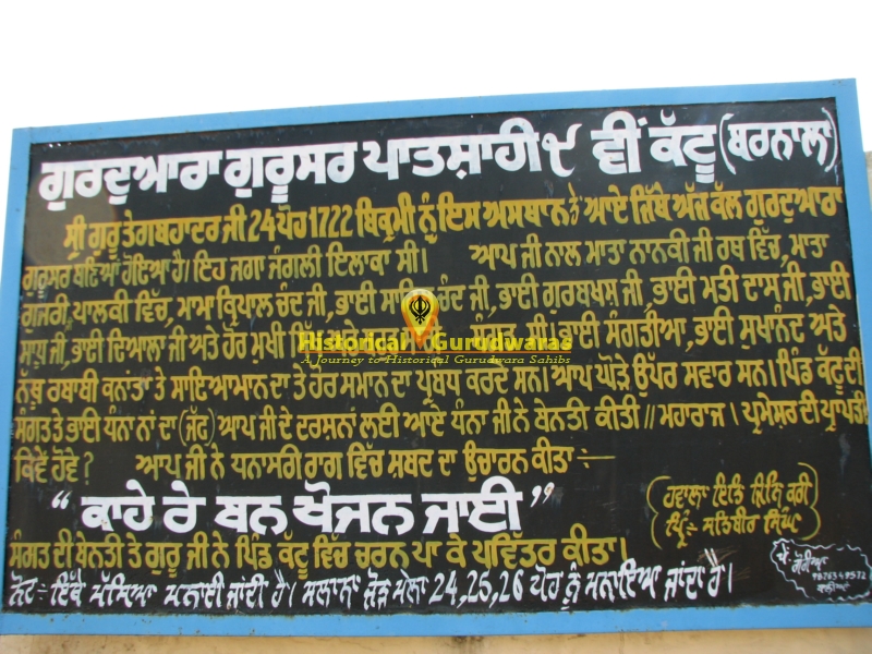Gurdwara Sri Gurusar Sahib Patshahi Nauvin, Kattu